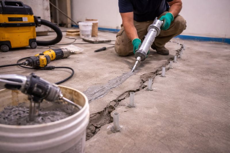 Cracked Basement Floor Repair in Suitland, MD