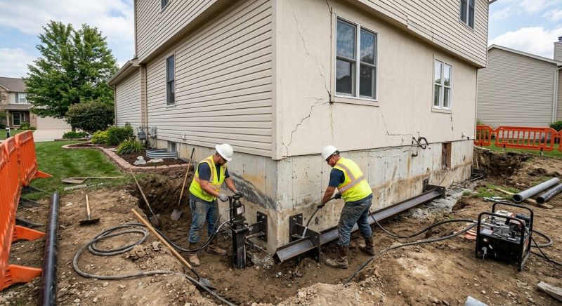 Sinking Foundation Repair in Sandy Spring, MD