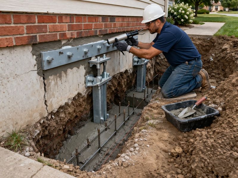 Sinking Foundation Repair in Sandy Spring, MD